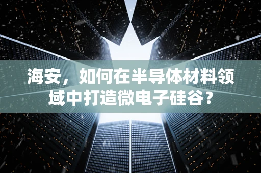 海安，如何在半导体材料领域中打造微电子硅谷？